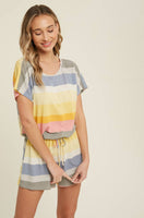 Carly Multi Color Striped Romper