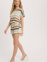 Carly Multi Color Striped Romper