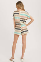 Carly Multi Color Striped Romper