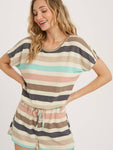 Carly Multi Color Striped Romper